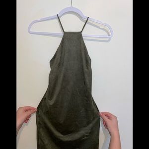 Olive bodycon strappy dress